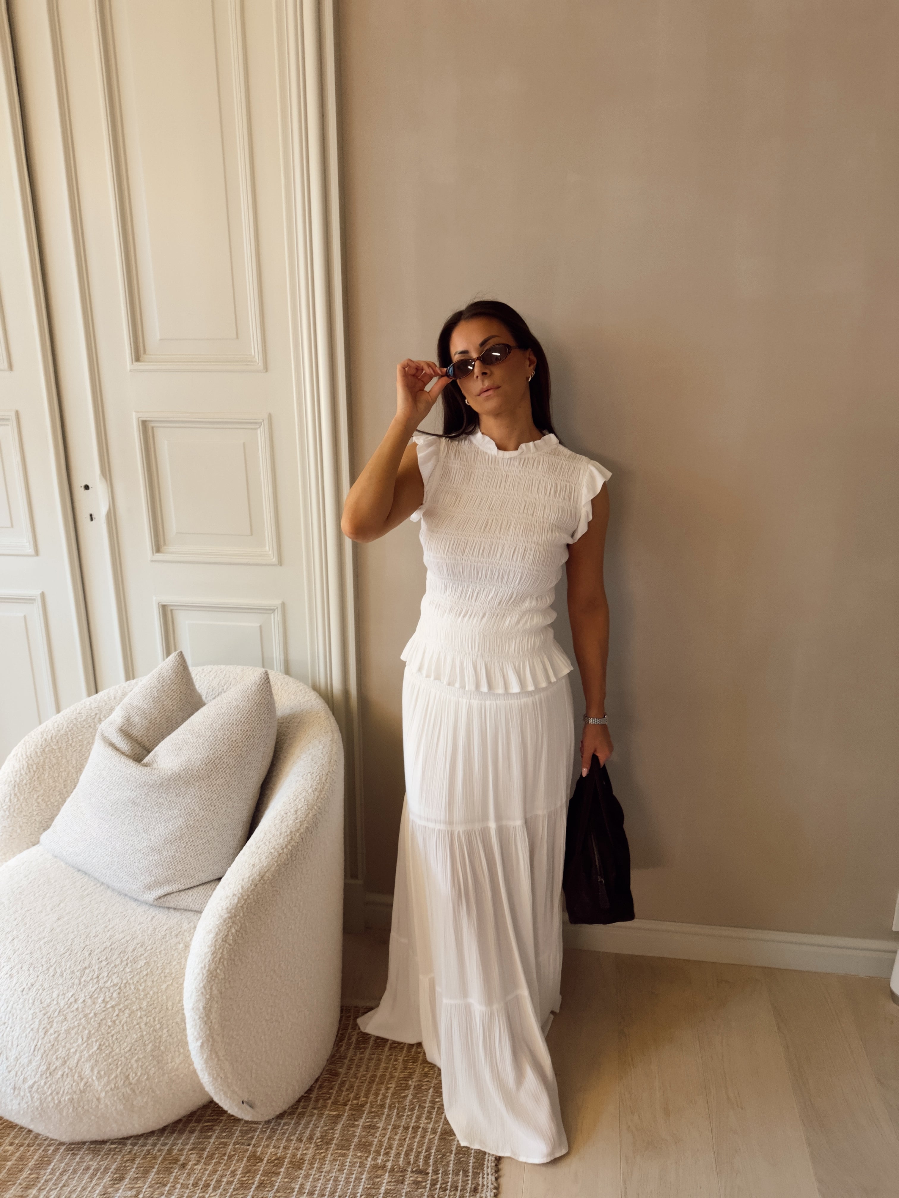 VINOVI Long Skirt - Cloud Dancer